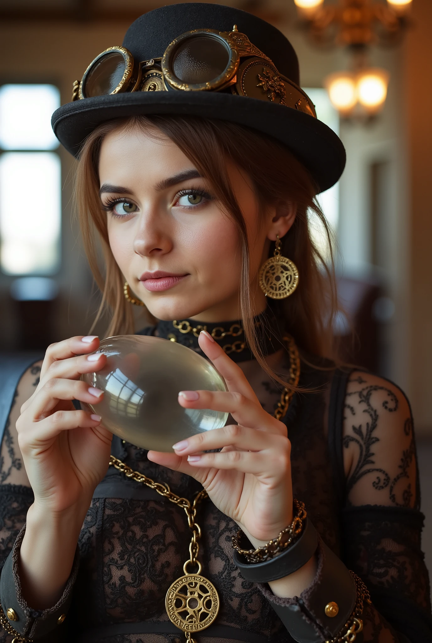 Здесь женщина в шляпе в стиле steampunk держит кружку пива.., steampunk, usando trajes steampunk, steampunk inventor girl , (steampunk), ( steampunk ), стиль steampunk, steam punk , steampunk Fiction, steampunk эстетика, uma deusa steampunk bonita, красивая женщина-аниме в стиле steampunk,, steampunk, fantasia steampunk, стиль фэнтези steampunk, арт steampunk, арте цифровой steampunk, roupas steampunk, smile,
