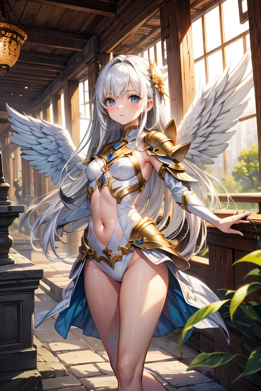 Big breasts, white silk, loli, kneeling, handcuffs