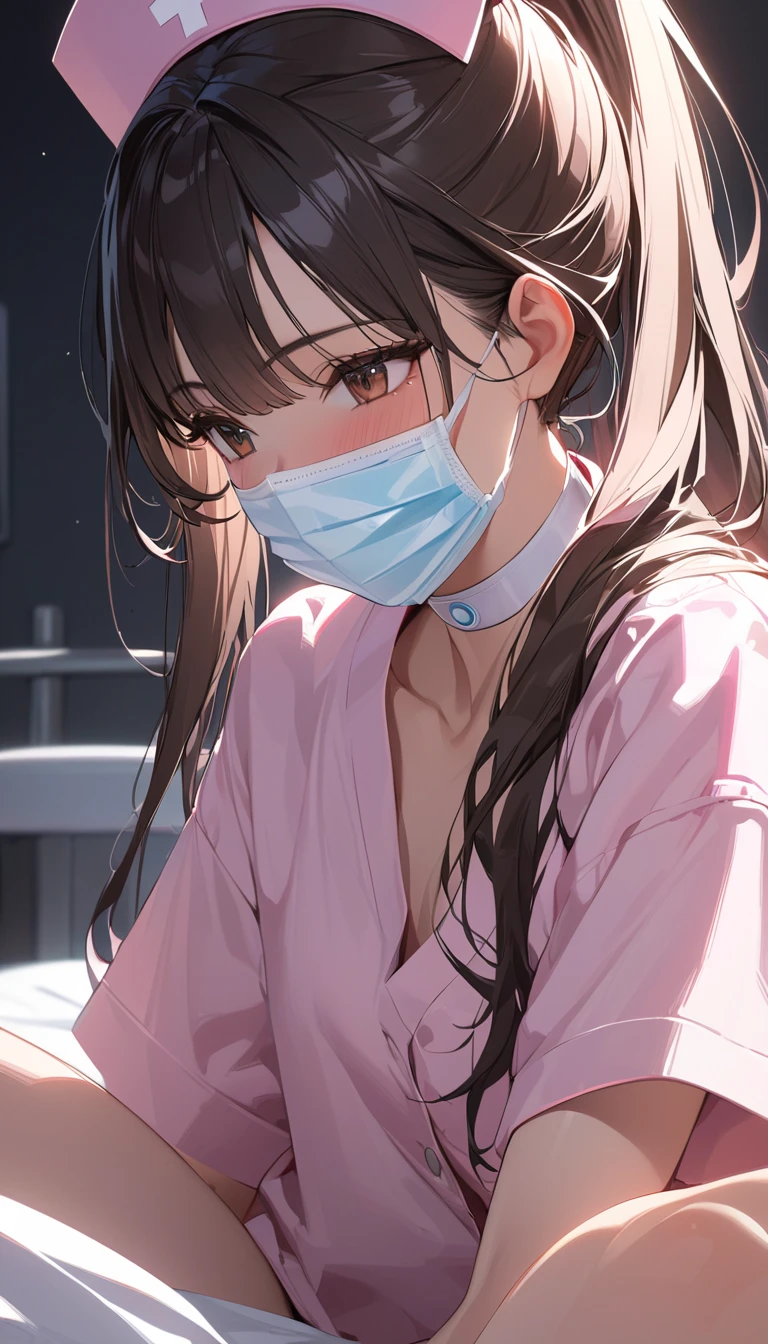Change your posture,contempt eyes,Wearing a mask,Doctor's uniform