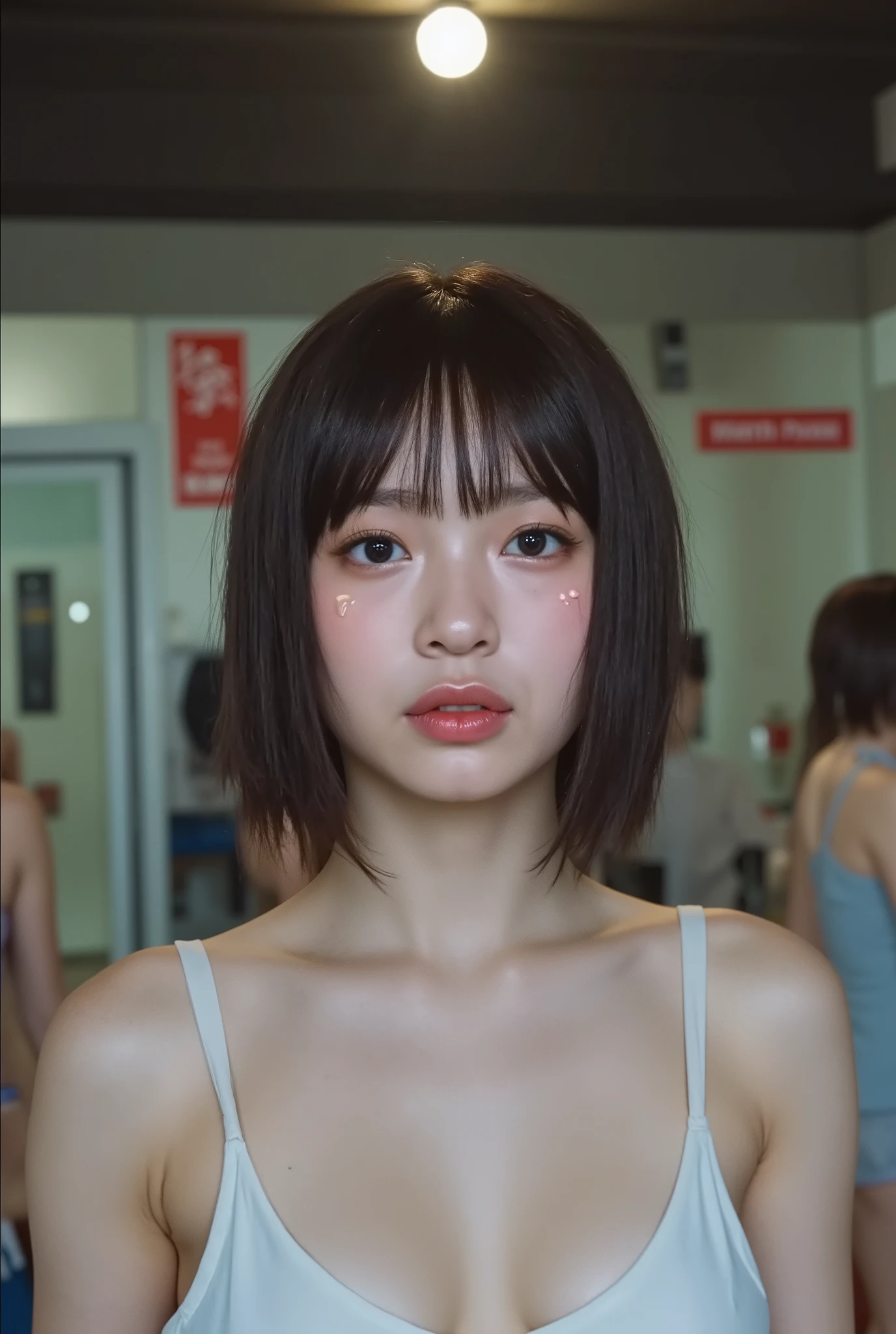 Masterpiece, 最 high quality ,16k,8k, beautiful, high quality , Ultra High Resolution, 超 high quality , beautiful face, Japanese , nsfw,( Sharp Concentration ), Woman in the center of the image, photorealistic , hyperrealism , ( bikini, textured skin, super high heels, big breasts, tears, crying:1.7)
