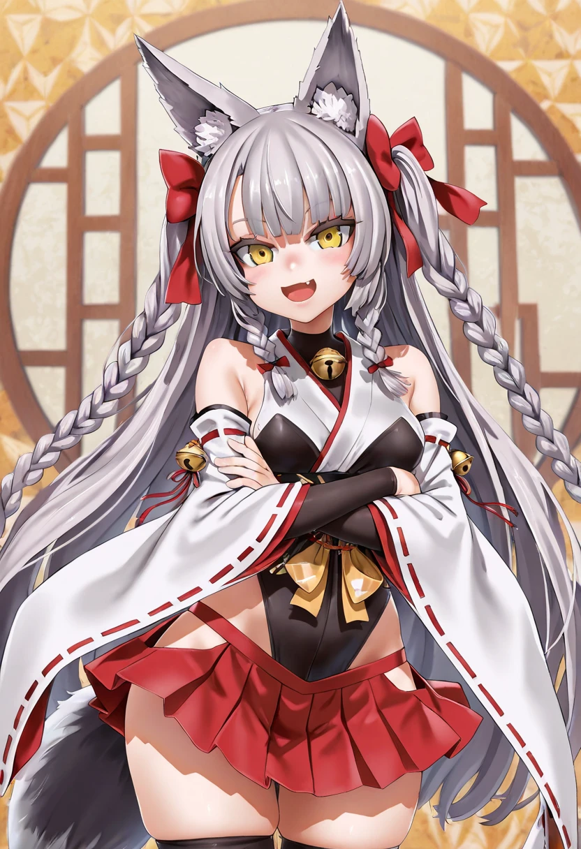 score_9,score_8_up,score_7_up,source_anime,
nakiri ayame,nakiri ayame (1st costume),1girl,bare shoulders,bell,black kimono,blush,center-flap bangs,double bun,fang,fingernails,frilled sleeves,frills,gold trim,gradient hair,grey hair,hair bell,hair between eyes,hair bun,hair ornament,heart,heart-shaped pupils,horns,japanese clothes,jingle bell,kimono,long fingernails,long hair,long sleeves,looking at viewer,mask,mask on head,multicolored hair,off shoulder,oni mask,open mouth,red eyes,red hair,red kimono,side up bun,skin-covered horns,sleeveless,sleeveless kimono,solo,streaked hair,sweat,symbol-shaped pupils,tassel,tassel hair ornament,tongue,tongue out,two side up,upper body,very sweaty,wide sleeves,