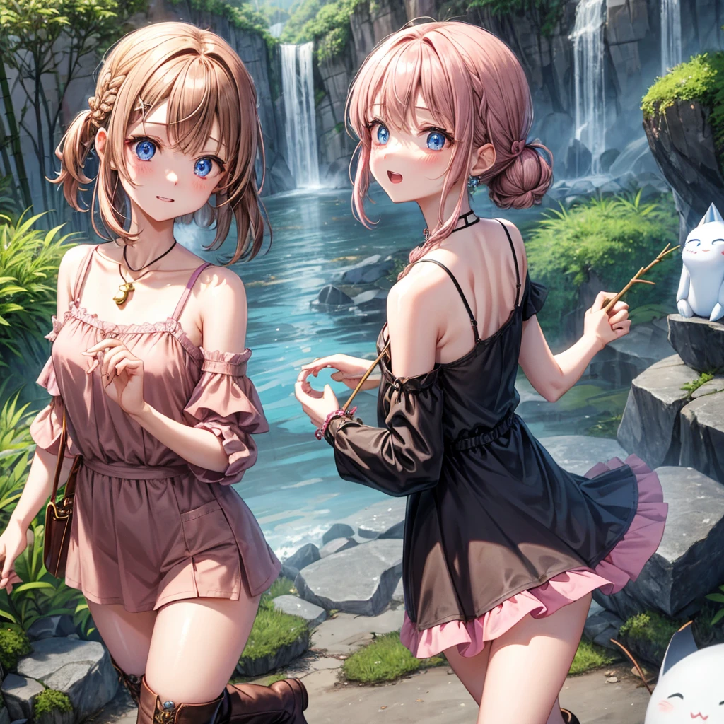Kagamine rin , white drees , wet drees , wet hair