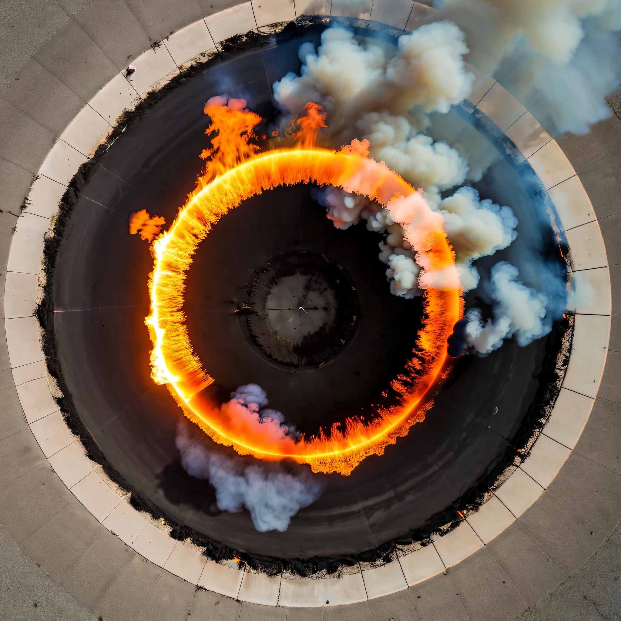 Circle of Fire, Only smoke in the middle of the picture