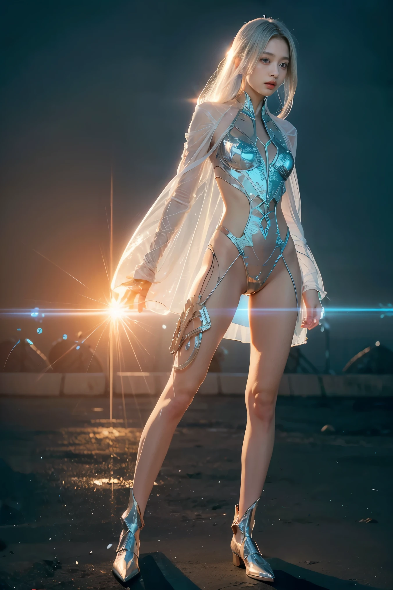 Translucent ethereal alien warrior,ModelShoot style, (Extremely detailed CG unified 8K wallpapers), The beauty of abstract stylization,,surrealism, 8K, Super detail, Best quality, Award-Awarded, Anatomically correct, 16k, Super detail