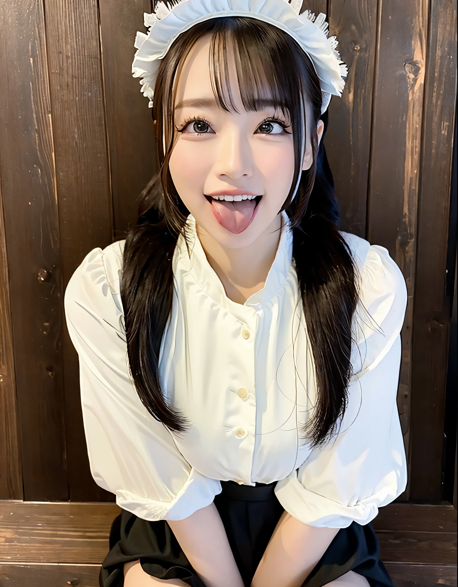 8k,  top quality ,  Masterpiece,  very detailed, 超  kampala,   photorealistic,  RAW Photo ,  absurd,   Overflow How Pet Play  ,   in the seat,  cowboy shot ,Japanese young and cute woman  ,   super cute face  , Attractive appearance,  long bob hair  ,smile,(  MAID COSTUME :1.3), beautiful clear lips  ,  both eyes double eyelids,   my style makeup  ,  long eyelashes, shiny smooth light brown  long bob hair ,   asymmetrical bangs ,   shiny skin, 【Image Center,   kampala,  high detail,  Detailed hairstyle ,  detailed face,  Stunning Movie Theater Lights  ,   octane rendering ,  lively,    super real ,  perfect body,   perfect anatomy、happy smile, ahegao, pantyhose、  Spread Legs,   squats ,Cat focus, Lakshadowska, ( Eager Pet Pose :1.2）, True Face、cheek,( vulgarity :1.1),( so messed up:1.1), 