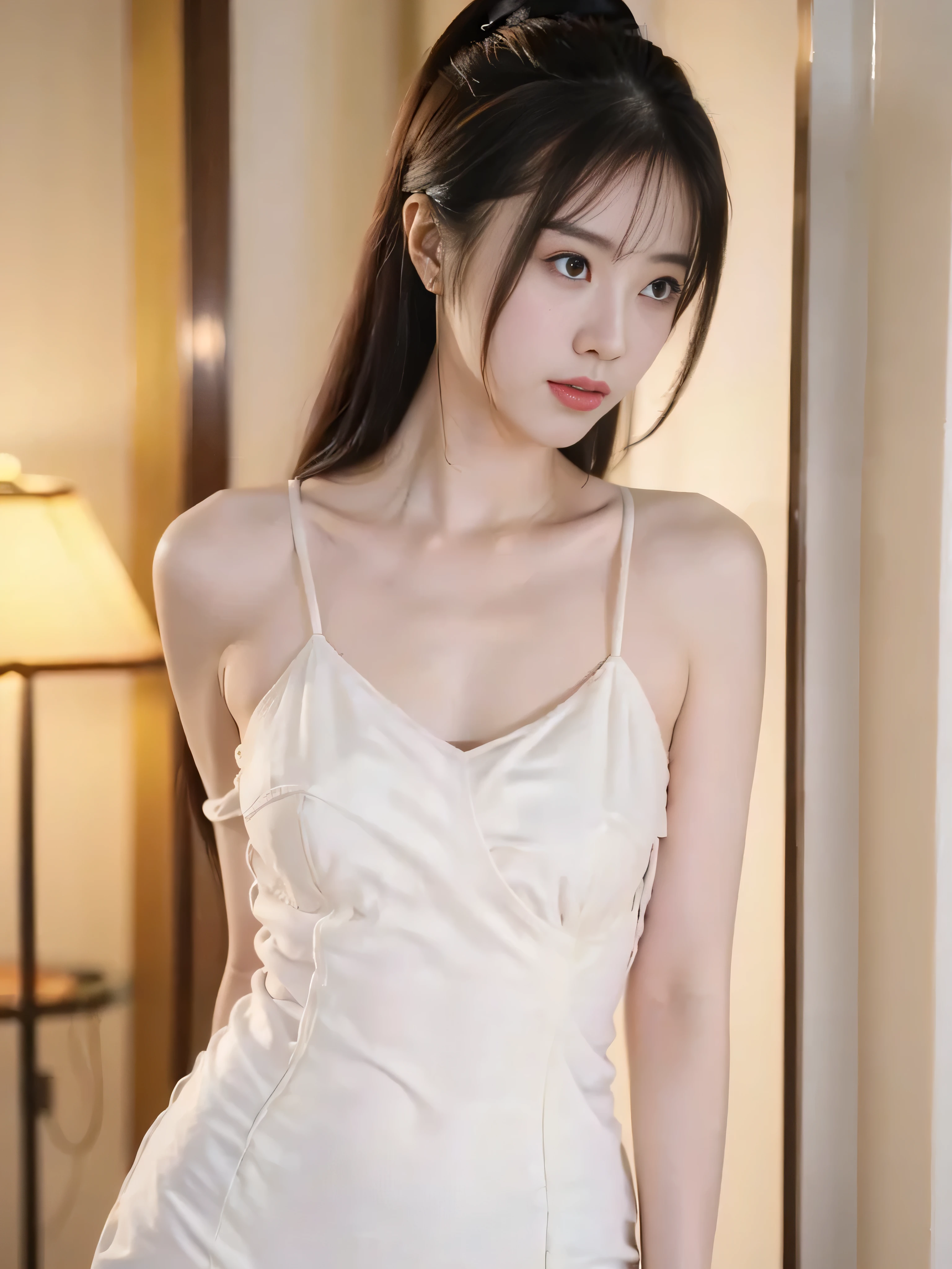 a pretty girl , Medium length hair, very plump breasts ,A beautiful girl with a clear body outline , simple background