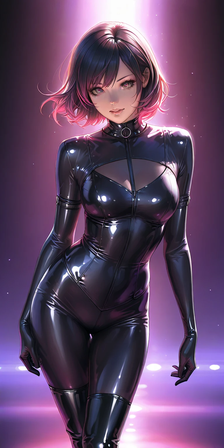 CATWOMAN de dc comics, masterpiece, Best Quality, abstract, psychedelic, neon, (honeycomb pattern), (creative:1.3), sy3, SMM, fantasía00d