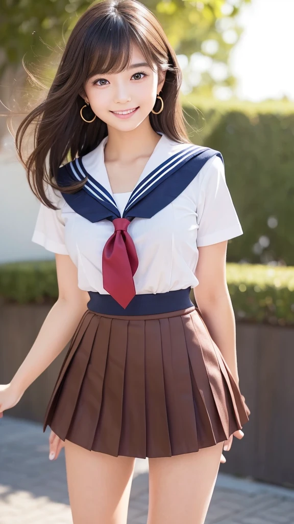(1young girl), (highly detailed Beautiful face), kawaii, (Best Quality:1.4), (Ultra-detailed), (extremely detailed CG unified 8k wallpaper), Highly detailed, High-definition raw color photos, Professional Photography, Realistic portrait, (short sleeve , pleated mini skirt:1.3), twintails, brown hair, model, depth of fields, School, classroom, (view from below:1.3),