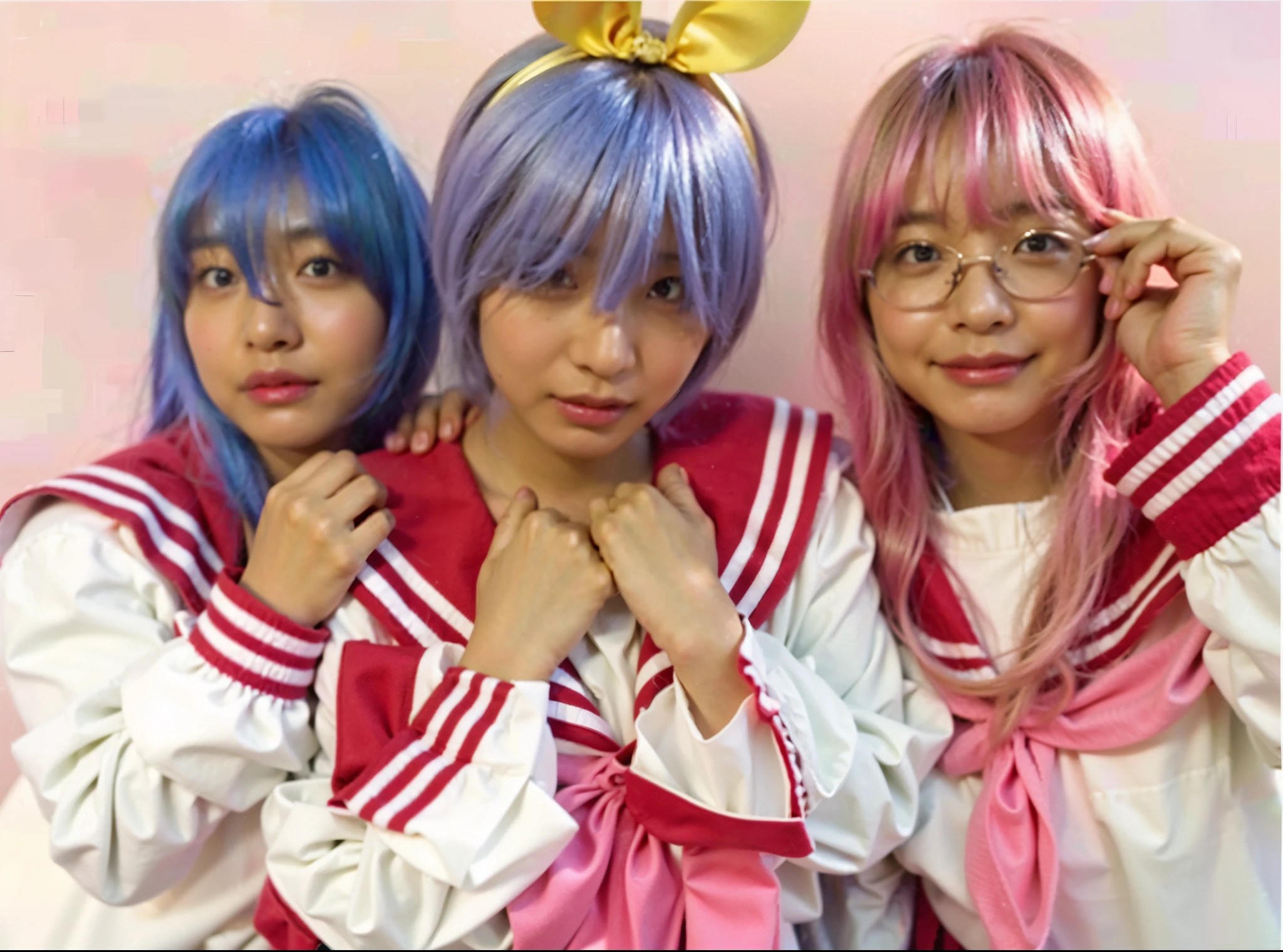 (Completely live action:1.37), (Amazingly realistic textures:1.37), (masterpiece, best quality:1.2), (8k uhd, 16k, 32k, ultra high res), amazingly realistic skin, amazingly realistic photo, superrealism, (photorealistic:1.37), (RAW photo), ultimately realistic, (ultimately realistic all details), (ultimately realistic all textures), super realistic lighting, super realistic shadow, (japanese girl:1.5), ((young face)), smiling, happy, super realistic face, ultimately realistic skin, ultimately realistic eyes, (mascara:1.35)ultimately realistic background, ultimately realistic detail up, kkw-ph1, ((drooping eyes, cyberpunk-style cyborg girl, amazingly intricate details, Anatomically perfect hands, mechanical body, silver knight armor, ultra glossy texture, purple hair))