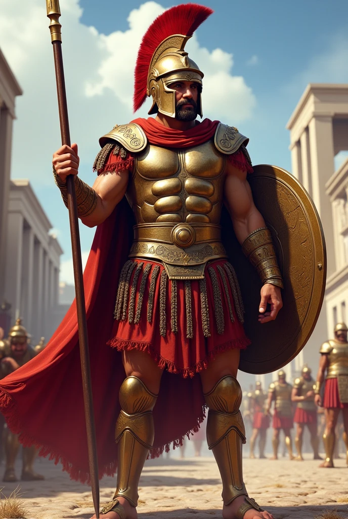 a highly detailed and realistic portrait of the bravest Spartan soldier, a battle-hardened victor, (best quality,4k,8k,highres,masterpiece:1.2),ultra-detailed,(realistic,photorealistic,photo-realistic:1.37),muscular physique,chiseled features,intense gaze,proud expression,gleaming armor,red cape,sword in hand,standing triumphantly on a battlefield,dramatic lighting,vivid colors,cinematic composition