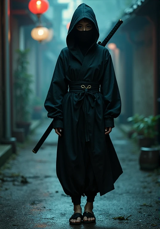 Japanese woman wearing ninja shoes