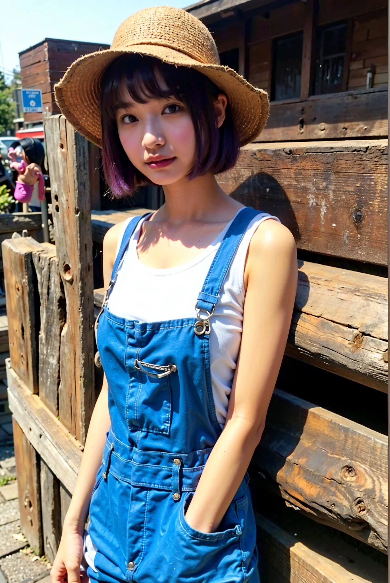 (Completely live action:1.37), (Amazingly realistic textures:1.37), (masterpiece, best quality:1.2), (8k uhd, 16k, 32k, ultra high res), amazingly realistic skin, amazingly realistic photo, superrealism, (photorealistic:1.37), (RAW photo), ultimately realistic, (ultimately realistic all details), (ultimately realistic all textures), super realistic lighting, super realistic shadow, (japanese girl:1.5), ((young face)), smiling, happy, super realistic face, ultimately realistic skin, ultimately realistic eyes, (mascara:1.35)ultimately realistic background, ultimately realistic detail up, kkw-ph1, ((drooping eyes, cyberpunk-style cyborg girl, amazingly intricate details, Anatomically perfect hands, mechanical body, silver knight armor, ultra glossy texture, purple hair))