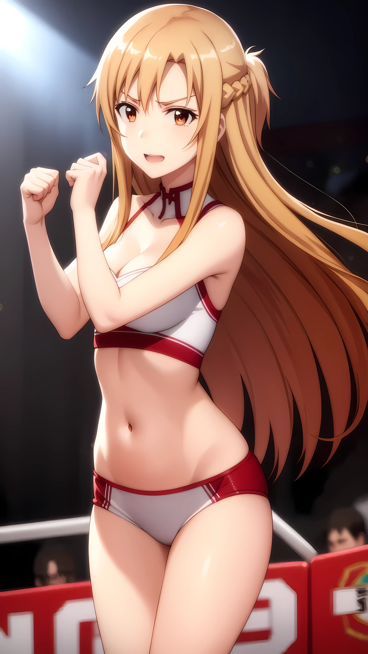 masterpiece, Highest quality, 8k wallpaper, Asuna, Asuna, Anime Girls in cheerleader costume with pom pom, Naughty anime style, Red Bikini, Anime Moe Art Style, marine kitagawa fan art, Pixiv 3DCG, seductive Anime Girls, support, Anime Best Girl,, Anime Goddess, Popular on pixiv, (Anime Girls), Beautiful and attractive anime teen,