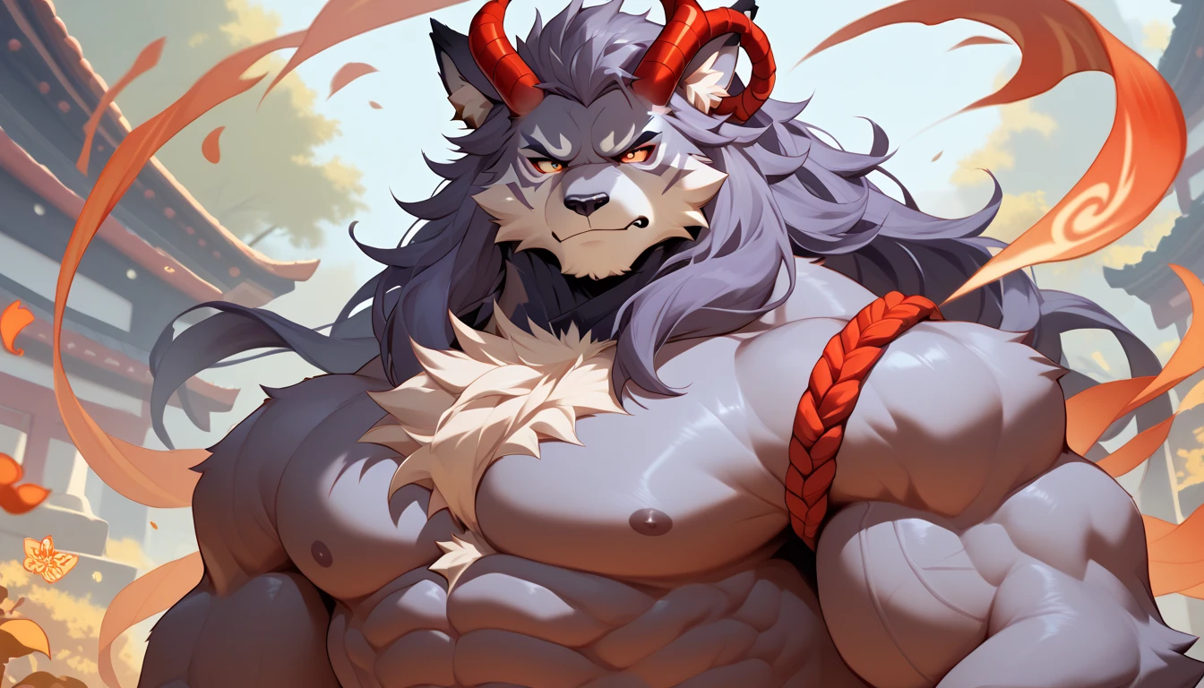 solo, breath (ultra detailed), a beautiful and detailed full size portrait of a male anthro batzz, demon lord dragon batzz, dragon tail, green eyes, glowing eyes, black body, black skin, long hair, red hair, horns, scar, tail, bedroom eyes, detailed eyes, big body, sexy body, (wide body). goddess, kenket, Ross Tran,ruan jia, trending on artstation,foxovh, cenematic lighting, front view, buff, big pecs, muscular anthro, spike arms, strong legs, ((big pecs, nipples, big pecs, brown underwear, bulge))), day, wet, front view, lying down, arms behind head, seductive, ruins, sweating, open mouth,penis, angry