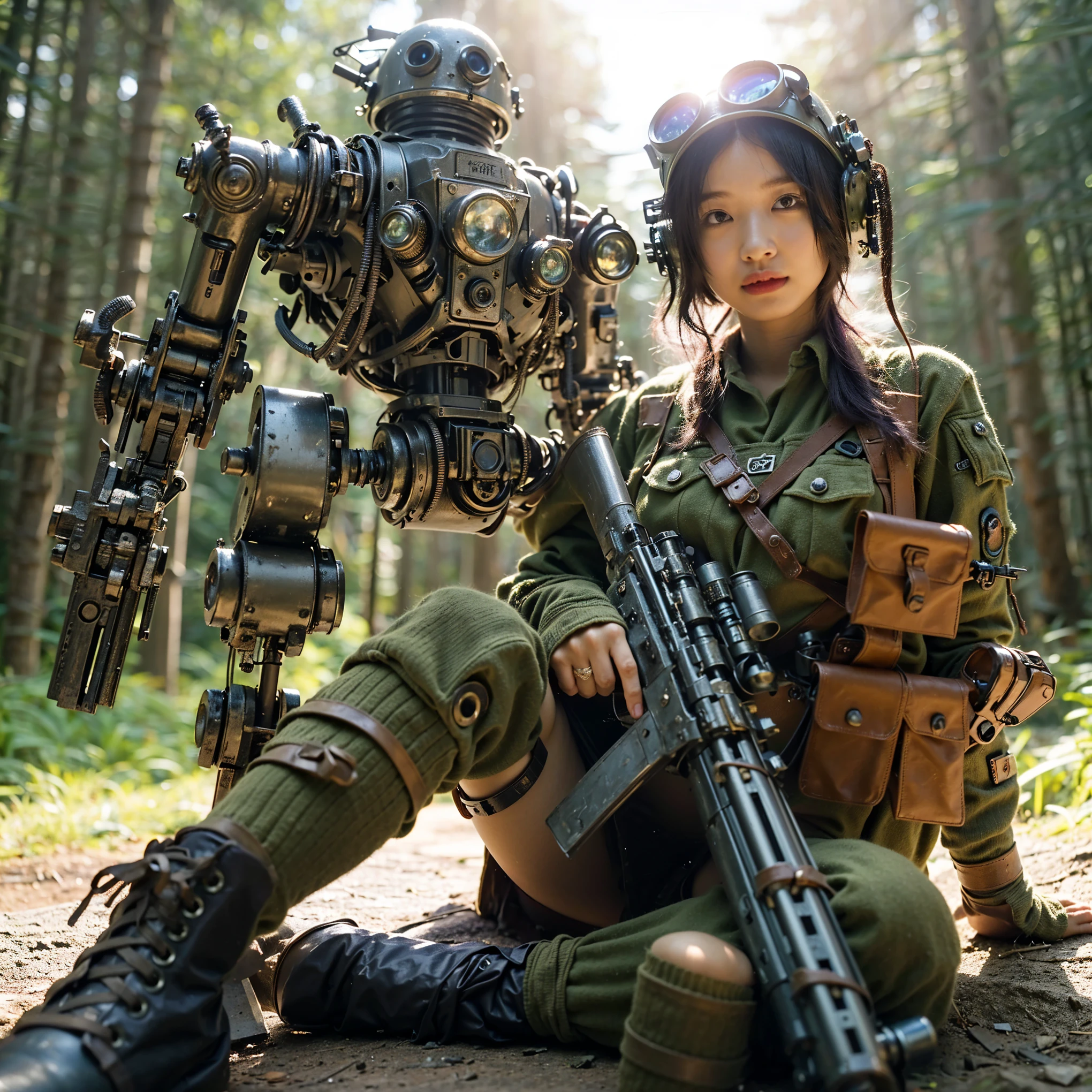 (Completely live action:1.37), (Amazingly realistic textures:1.37), (masterpiece, best quality:1.2), (8k uhd, 16k, 32k, ultra high res), amazingly realistic skin, amazingly realistic photo, superrealism, (photorealistic:1.37), (RAW photo), ultimately realistic, (ultimately realistic all details), (ultimately realistic all textures), super realistic lighting, super realistic shadow, (japanese girl:1.5), ((young face)), smiling, happy, super realistic face, ultimately realistic skin, ultimately realistic eyes, (eye make:1.35), ultimately realistic background, ultimately realistic detail up, kkw-ph1, ((drooping eyes, cyberpunk-style cyborg girl, amazingly intricate details, Anatomically perfect hands, mechanical body, silver knight armor, ultra glossy texture, purple hair))