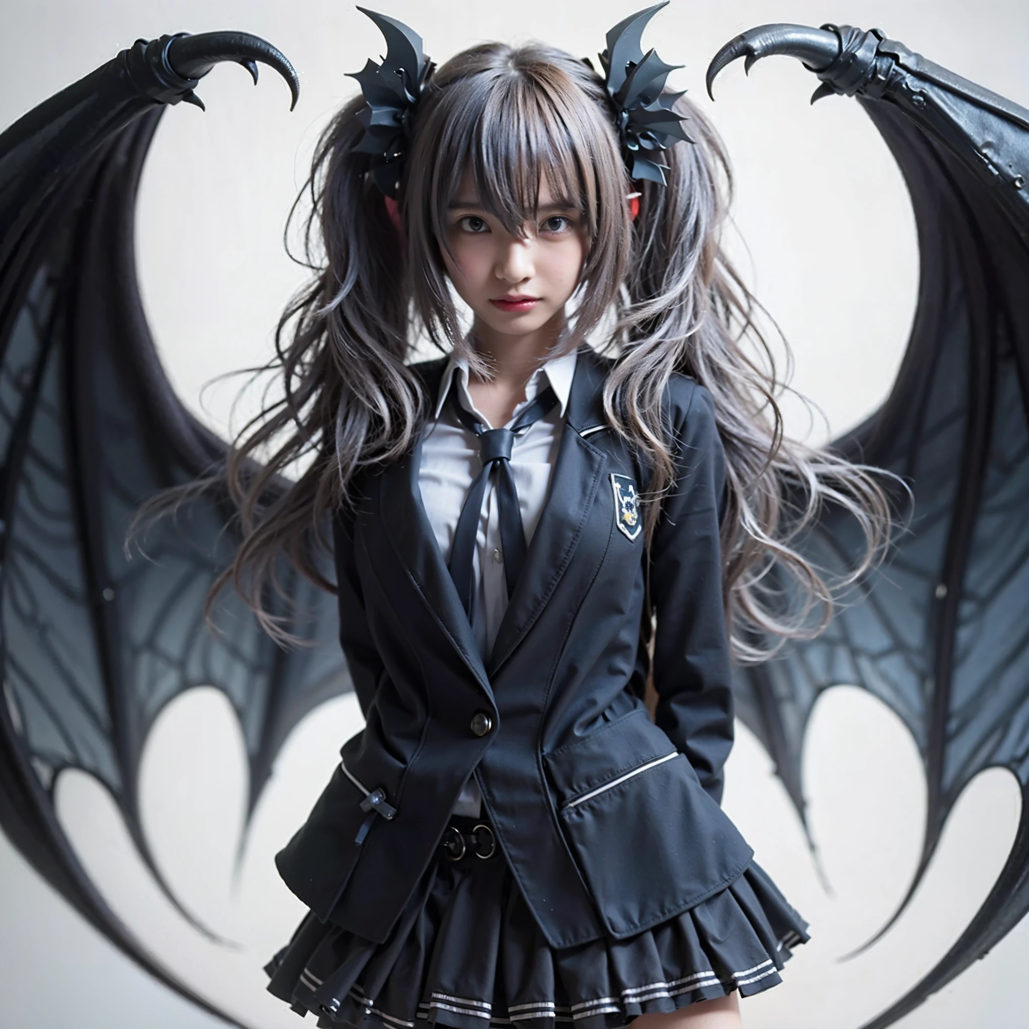 (Completely live action:1.37), (Amazingly realistic textures:1.37), (masterpiece, best quality:1.2), (8k uhd, 16k, 32k, ultra high res), amazingly realistic skin, amazingly realistic photo, superrealism, (photorealistic:1.37), (RAW photo), ultimately realistic, (ultimately realistic all details), (ultimately realistic all textures), super realistic lighting, super realistic shadow, (japanese girl:1.5), ((young face)), smiling, happy, super realistic face, ultimately realistic skin, ultimately realistic eyes, (droopy eye makeup:1.35), ultimately realistic background, ultimately realistic detail up, kkw-ph1, ((droopy eyes, cyberpunk-style cyborg girl, amazingly intricate details, Anatomically perfect hands, mechanical body, silver knight armor, ultra glossy texture, long canine tooth, red eyes))