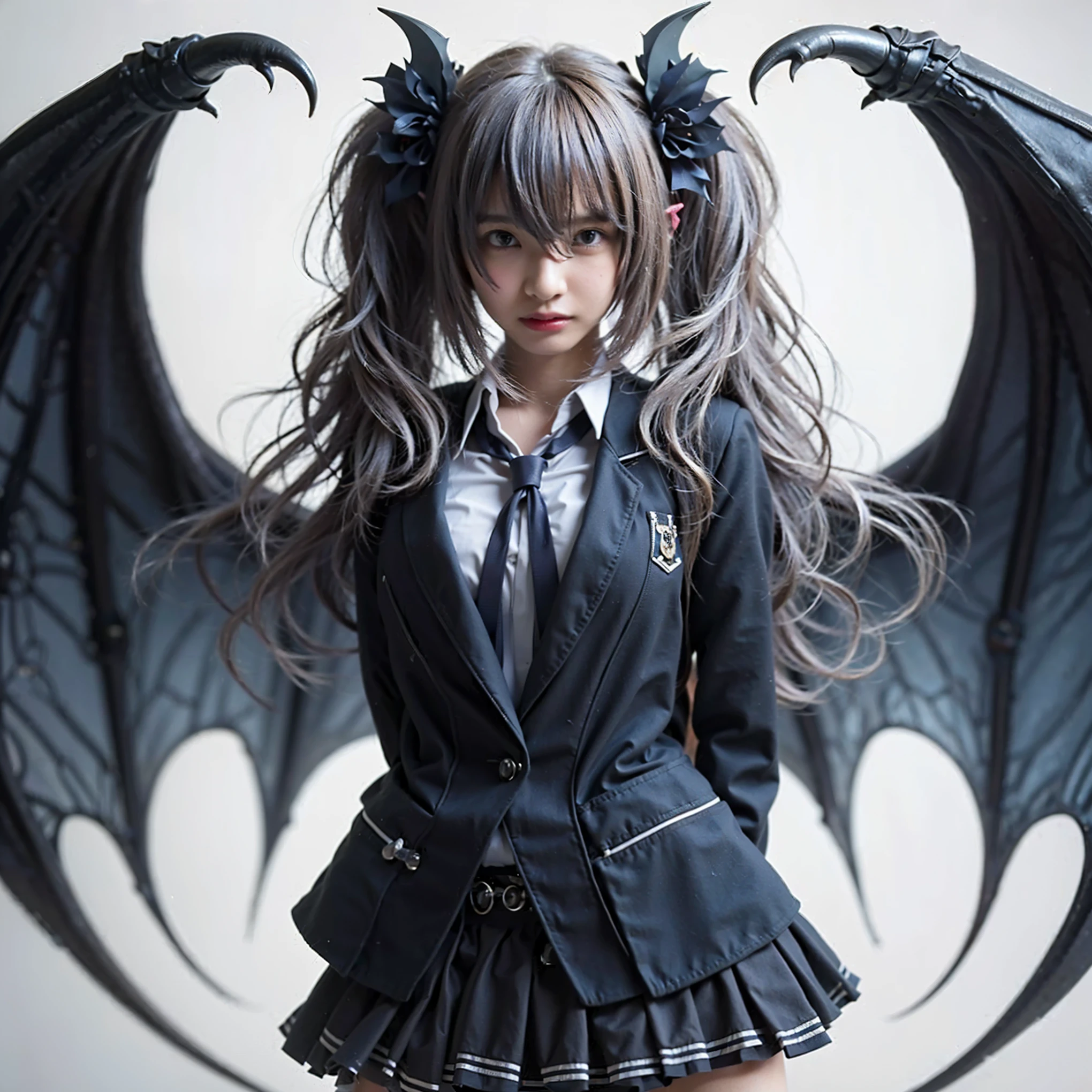 (Completely live action:1.37), (Amazingly realistic textures:1.37), (masterpiece, best quality:1.2), (8k uhd, 16k, 32k, ultra high res), amazingly realistic skin, amazingly realistic photo, superrealism, (photorealistic:1.37), (RAW photo), ultimately realistic, (ultimately realistic all details), (ultimately realistic all textures), super realistic lighting, super realistic shadow, (japanese girl:1.5), ((young face)), smiling, happy, super realistic face, ultimately realistic skin, ultimately realistic eyes, (ultra droopy eye makeup:1.35), ultimately realistic background, ultimately realistic detail up, kkw-ph1, ((ultra droopy eyes, cyberpunk-style cyborg girl, amazingly intricate details, Anatomically perfect hands, mechanical body, silver knight armor, ultra glossy texture, long canine tooth, red eyes))