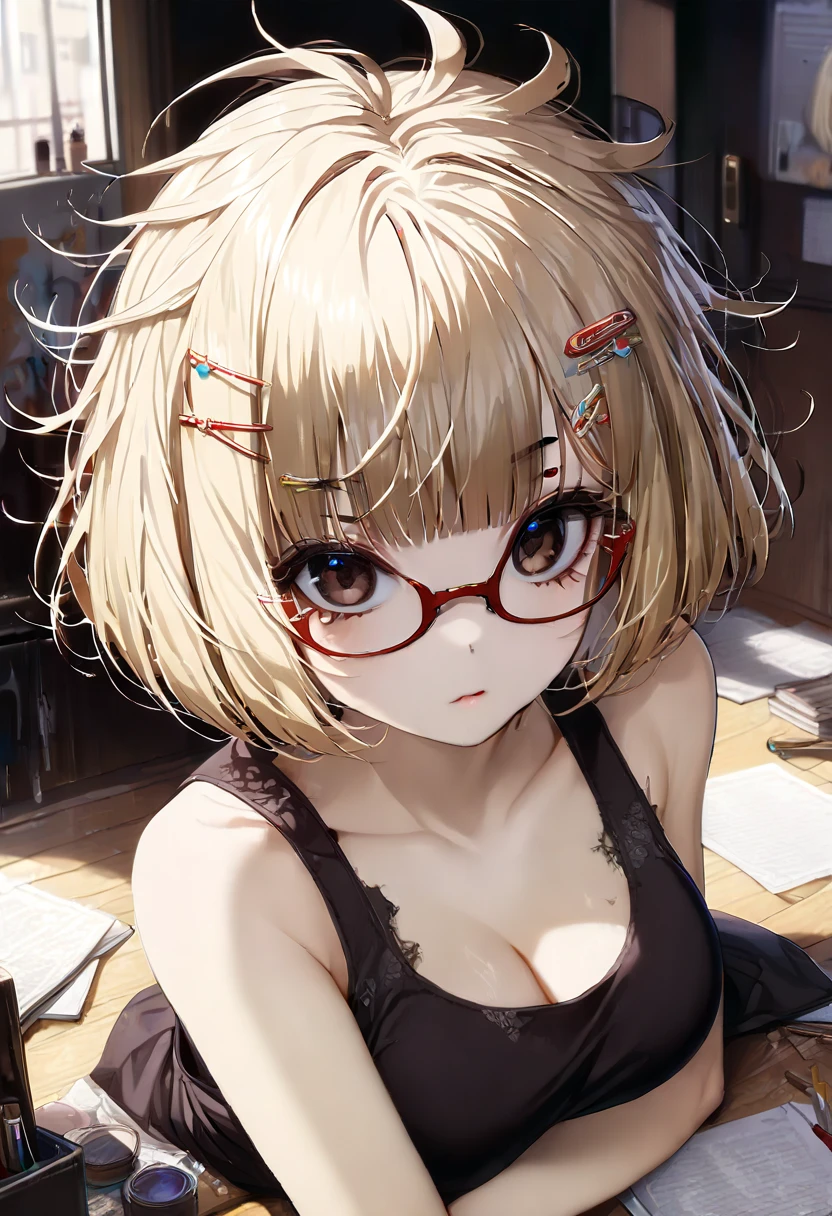 a detailed portrait of Haibara Ai, 1girl, beautiful detailed eyes, beautiful detailed lips, extremely detailed face, long eyelashes, beautiful young woman, serious expression, brown hair, lab coat, indoor setting, clean, elegant, cinematic lighting, award-winning digital art, highly detailed, photorealistic, 8k, best quality