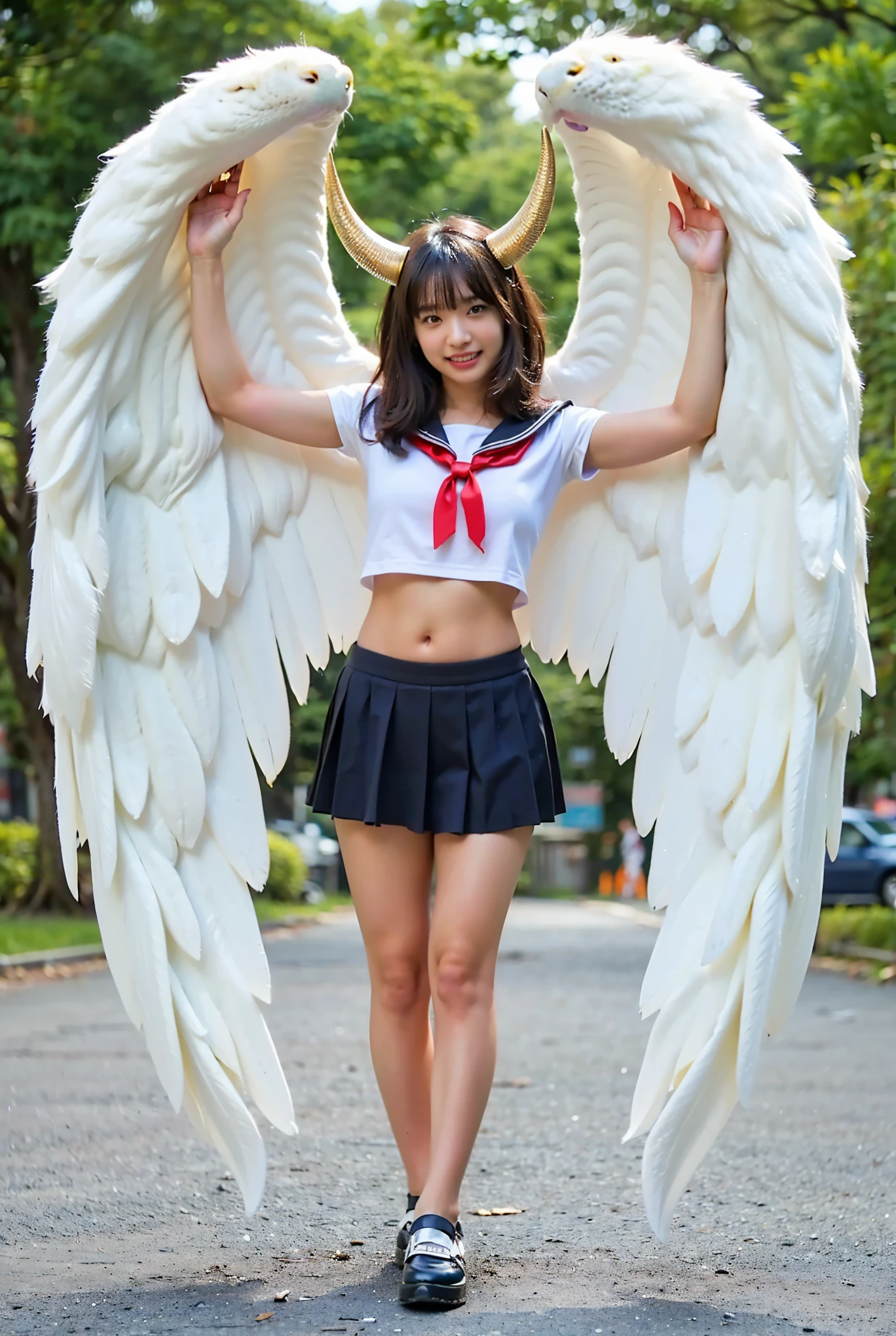 (Completely live action:1.37), (Amazingly realistic textures:1.37), (masterpiece, best quality:1.2), (8k uhd, 16k, 32k, ultra high res), amazingly realistic skin, amazingly realistic photo, superrealism, (photorealistic:1.37), (RAW photo), ultimately realistic, (ultimately realistic all details), (ultimately realistic all textures), super realistic lighting, super realistic shadow, (japanese girl:1.5), ((young face)), smiling, happy, super realistic face, ultimately realistic skin, ultimately realistic eyes, (ultra droopy eye makeup:1.35), ultimately realistic background, ultimately realistic detail up, kkw-ph1, ((ultra droopy eyes, cyberpunk-style cyborg girl, amazingly intricate details, Anatomically perfect hands, mechanical body, silver knight armor, ultra glossy texture, long canine tooth, red eyes))