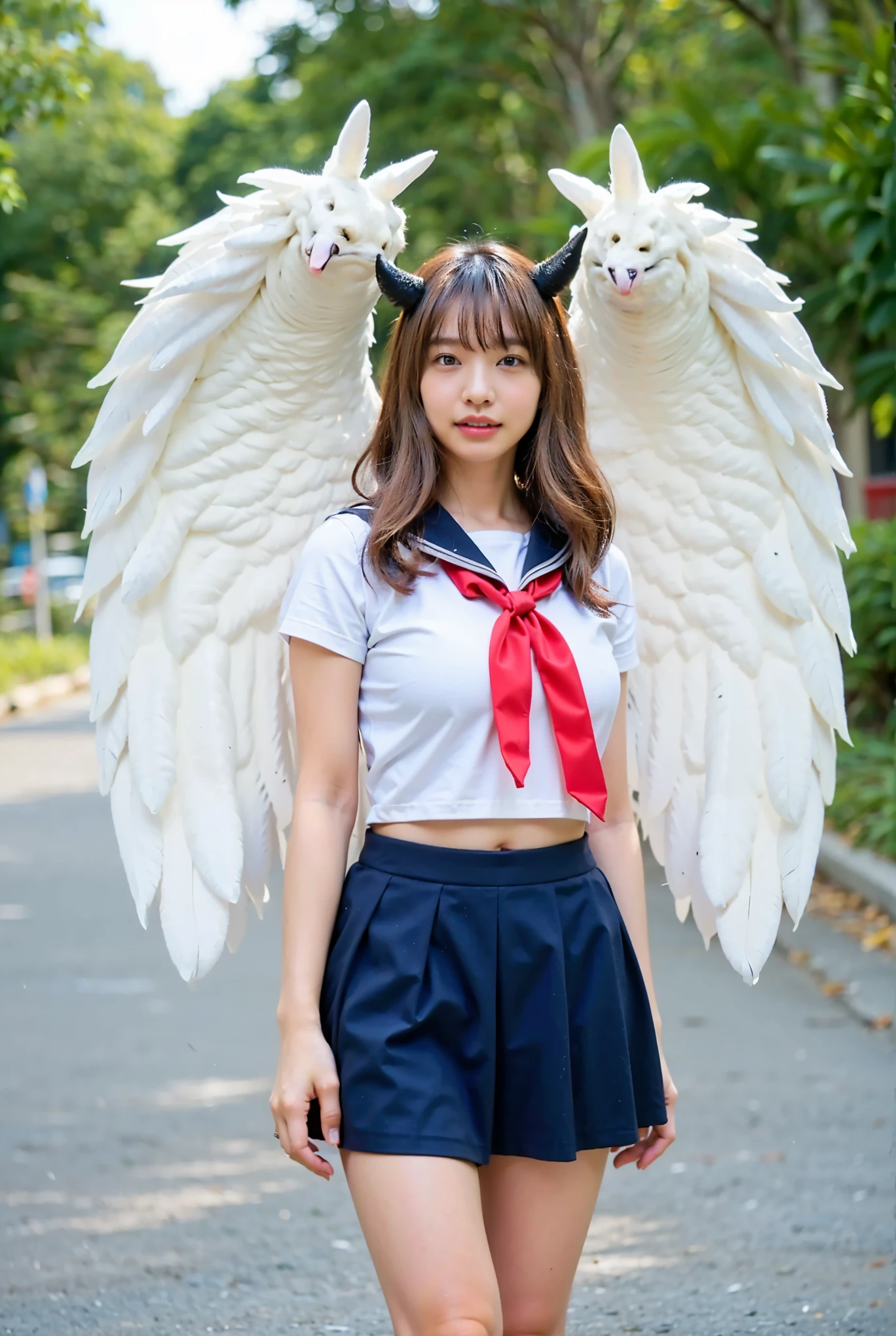 (Completely live action:1.37), (Amazingly realistic textures:1.37), (masterpiece, best quality:1.2), (8k uhd, 16k, 32k, ultra high res), amazingly realistic skin, amazingly realistic photo, superrealism, (photorealistic:1.37), (RAW photo), ultimately realistic, (ultimately realistic all details), (ultimately realistic all textures), super realistic lighting, super realistic shadow, (japanese girl:1.5), ((young face)), smiling, happy, super realistic face, ultimately realistic skin, ultimately realistic eyes, (ultra droopy eye makeup:1.35), ultimately realistic background, ultimately realistic detail up, kkw-ph1, ((ultra droopy eyes, cyberpunk-style cyborg girl, amazingly intricate details, Anatomically perfect hands, mechanical body, silver knight armor, ultra glossy texture, long canine tooth, red eyes))