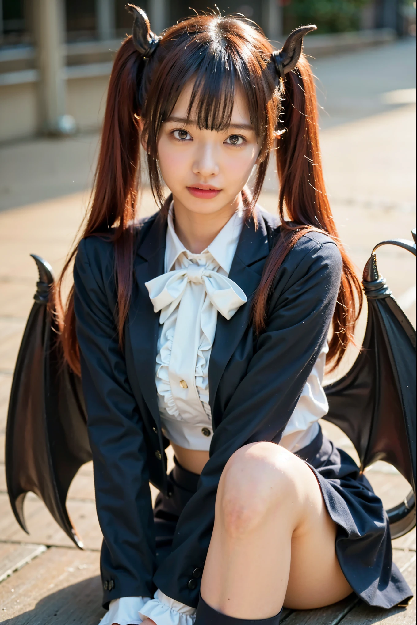 (Completely live action:1.37), (Amazingly realistic textures:1.37), (masterpiece, best quality:1.2), (8k uhd, 16k, 32k, ultra high res), amazingly realistic skin, amazingly realistic photo, superrealism, (photorealistic:1.37), (RAW photo), ultimately realistic, (ultimately realistic all details), (ultimately realistic all textures), super realistic lighting, super realistic shadow, (japanese girl:1.5), ((young face)), smiling, happy, super realistic face, ultimately realistic skin, ultimately realistic eyes, (ultra droopy eye makeup:1.35), ultimately realistic background, ultimately realistic detail up, kkw-ph1, ((ultra droopy eyes, cyberpunk-style cyborg girl, amazingly intricate details, Anatomically perfect hands, mechanical body, silver knight armor, ultra glossy texture, long canine tooth, red eyes))