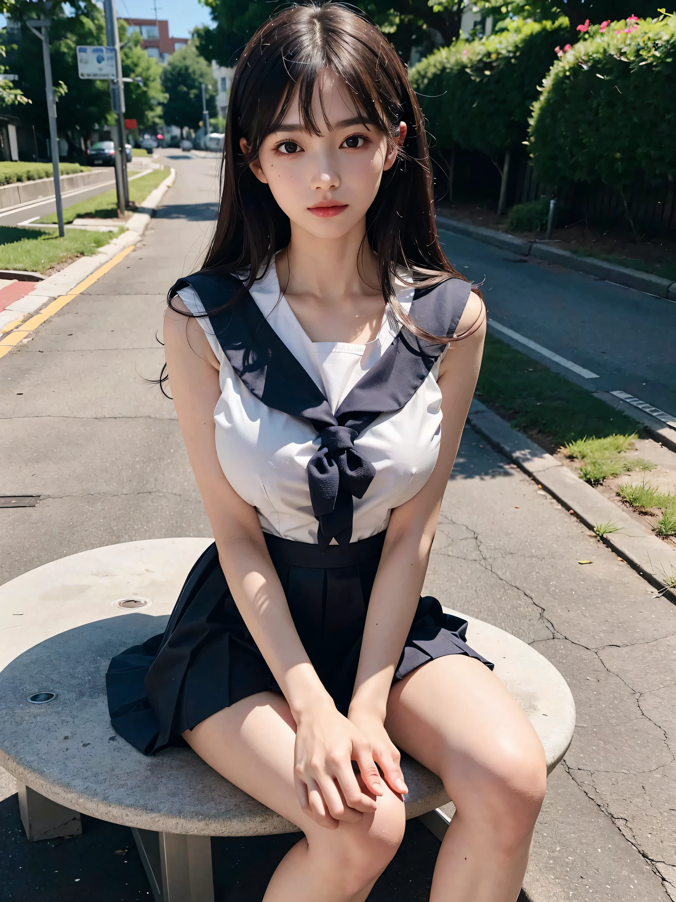 masterpiece, hi-school girl、Blue Eye、light brown hair、(School Uniforms:1.5)、(Chest is out:1.5)、On the rooftop、Colossal breasts are coming out、Huge lewd ass、Navy Socks、T Buckshot,Wear upper shoes、Sit down and open your crotch、(School rooftop:1.5)the viewer, Realistis, full body Esbian, radical, Haute, (Spread the pubic area with your fingers:1.5)RAWExtremely detailed, Ahegao, rolling her eyes, red blush, water running in mouth, Sticky tongue, Very gigantic-breasts, sexual excitement, Sex Expressions, shinny skin。