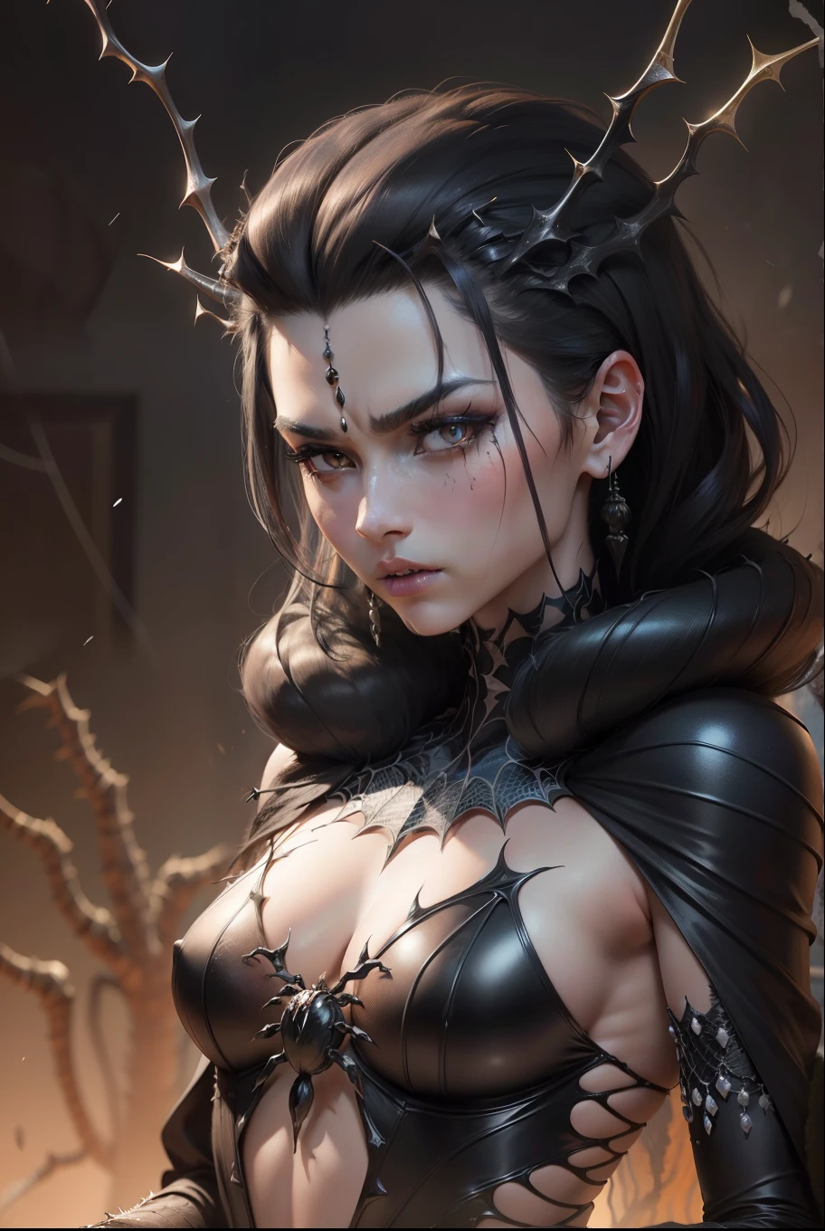 This is a fantasy character portrait. (((Looks sultry and wanton.))) (((Looks like a woman who gets what she wants.))) Looks like a single character portrait of a sexy, exciting, female adventurer for a high fantasy setting. Her body measurements are 36-24-36. She looks like a sexually aggressive, fun, confident woman for a fantasy role playing game like Dungeons & Dragons. She is exciting and dramatic, with an excellent fashion sense and very sexy and cool hair style. She wears fantasy attire, such as a corset. She is a very interesting woman in her early 20’s. She also has a beautiful body that other women are envious of. Art in the style of fantasy artist greg rutkowski. Art in the style of fantasy artist artgerm. hyper detailed, gothic art, trending on artstation,intricate details, ultra detailed,, ultra detailed clothes, epic masterpiece, ultra detailed, intricate details, award winning, fantasy art concept masterpiece, trending on Artstation, digital art, unreal engine, 8k, ultra HD, centered image