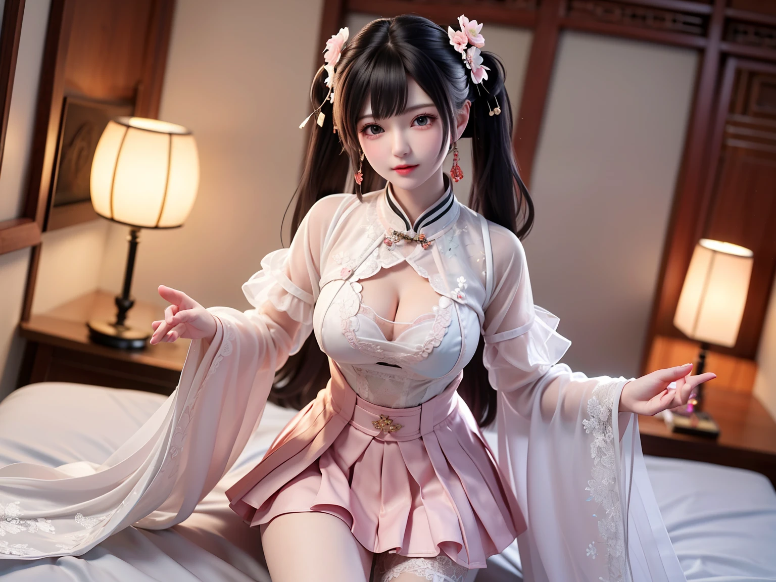 Kiss touched girl's breast, then had sex with her, she had big breasts and moaned with pleasure, she wear hanfu chinese,Two girl, cute l old, maturbate, big breast, sex kiss breasts her, short skirt, twin tail, CG Unity 8k Wallpaper, in lace thin silk wet , open v chested petticoat, The chest more exposed, detailed hair, green, detail 8k, upper body, ignette transparent fabric flower, A girl, cute l old, maturbate, big breast, sexy, short skirt, twin tail, CG Unity 8k Wallpaper, in qipao chinese open should ignette transparent fabric thin silk wet ,open v chested qipao chinese, eyes realistic sizing, pleated skirt black, (((round face, blush))), ((precise depiction of (boobs tit) bra silk) , cloth shirt vignette transparent fabric flower, fishnet stockings, lying on bed , look at viewer behind