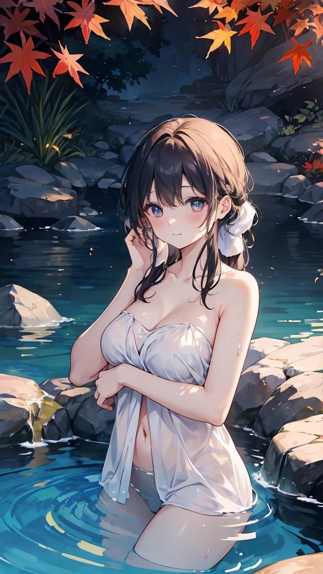 Masterpiece, best quality, (highly detailed raw photo:1. 2), 8k arnold, volumetric lighting, volumetric shadows, phil haley style a girl, ultra face detail, ultra realistic face, happiness, wariza A place taken by a flood with everyday objects floating in the water, in the moon light, full naked body, full moon,