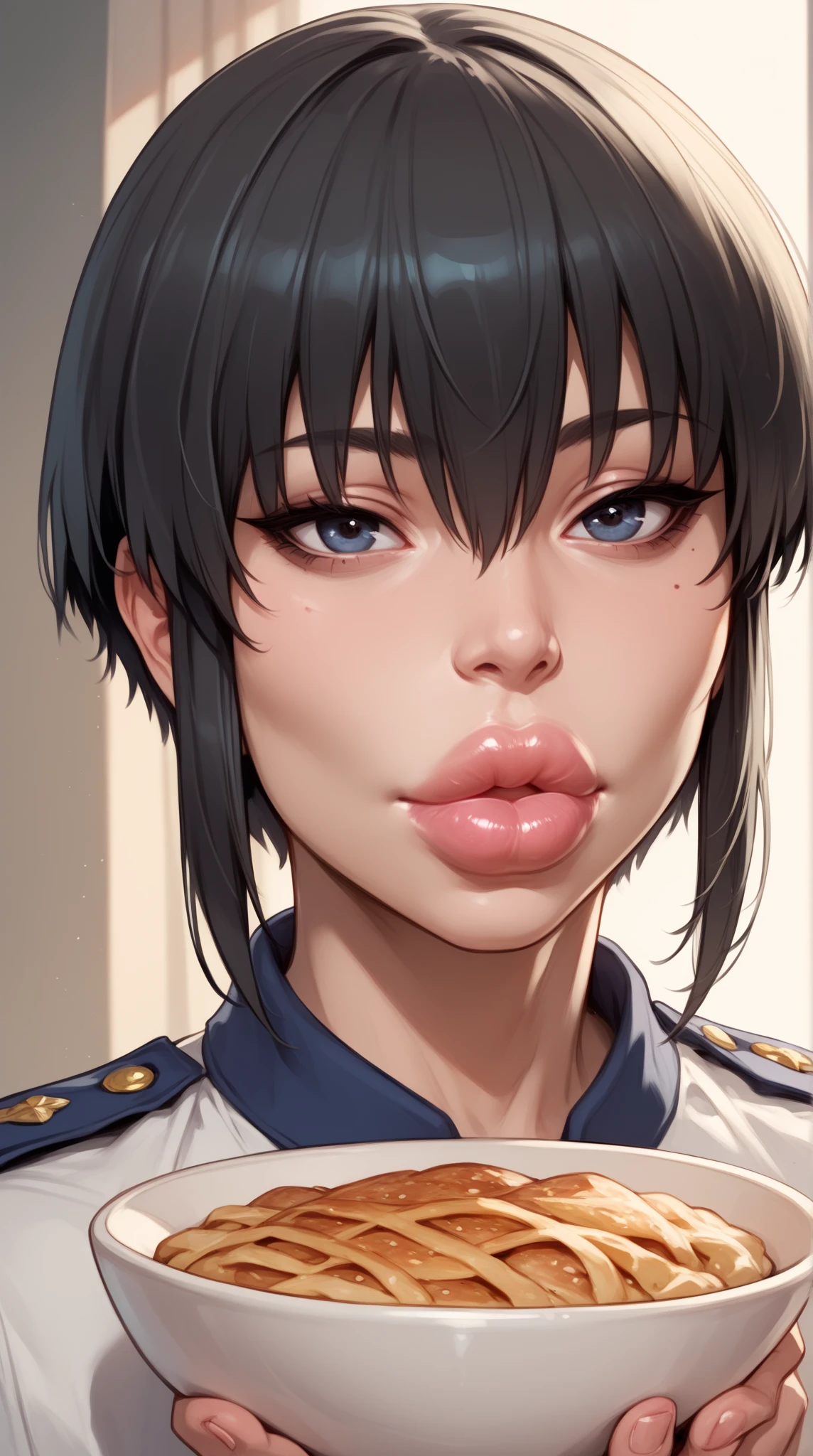 A beautiful girl in a uniform giving a strong blowjob to her handsome boyfriend in the classroom and a high school girl with short black hair and a great figure。A realistic moment of  in the mouth、They both ?????? and gasp, their whole bodies covered in sperm, in shock.。high resolution,masterpiece,Highest