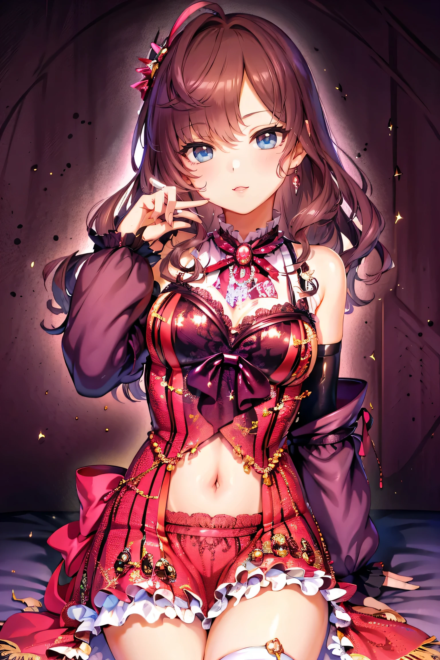 Very noble、She's erotic and cute 、Beautiful brown hair 、Wear revealing clothing、   garter belt 、 garter strap、 wears erotic and glamorous lace 。 Wear erotic pink open lingerie    。。。。。、   Vibrant Color Styles   、  I'll dazzle you with the best images in the best situations   .。  this is a high quality product with meticulous attention to detail  ...................。...。   Erotic Poses   。Sexy proportions。 Hang it down to cover your forehead    。   facial beauty。High quality skin texture is the best。 naughty look 。The eyes that look at me are beautiful。    pats her head with a gentle smile  。Beautiful white teeth、  G cup bust、   plump bust、Serving with a beautiful chest、Very beautiful body、this is、  She leaned forward.、Highlight your beautiful stomach and breasts ...................。、    ultra high resolution、   beautiful image   。   vivid details   。Delicate expression around the eyes。。。。 top class performance Ultra high resolution beautiful expression down to detail 4K high resolution 8K high resolution
