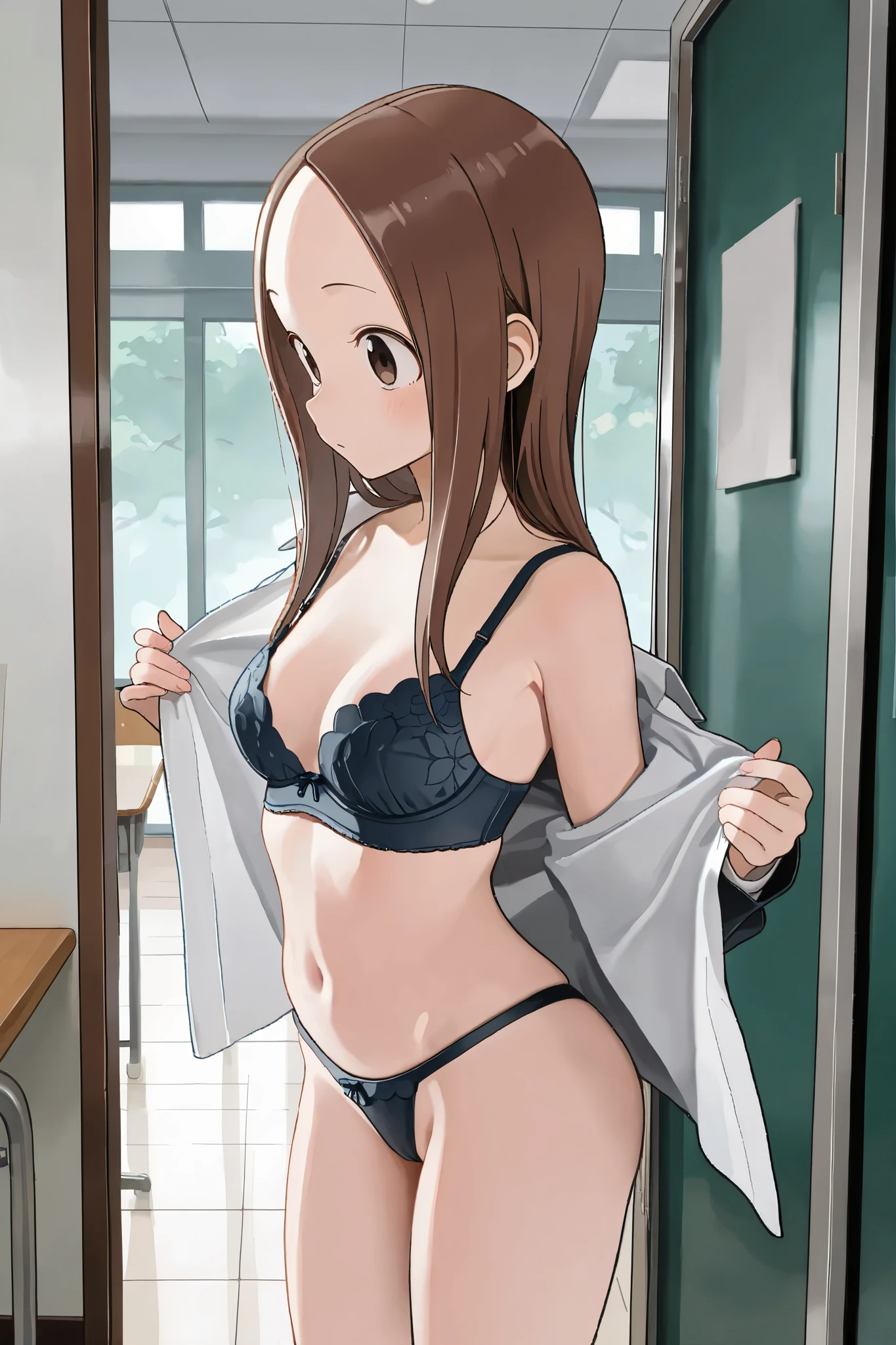 Standing,(micro bikini:1.3), cowboy shot, big breasts,minami kotori ,solo,aroused , Bent over