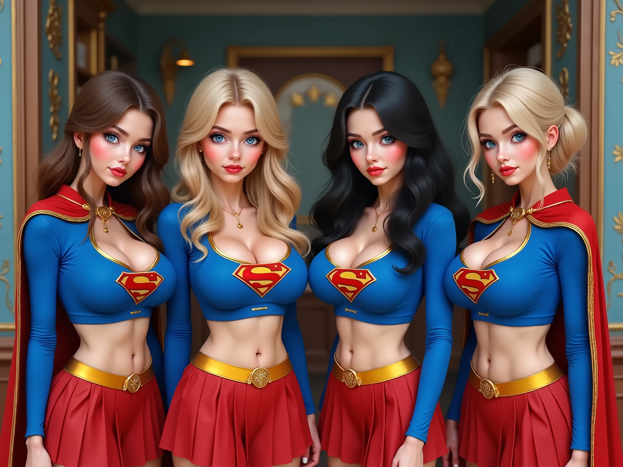 4 ADULT BABEwith. ONE WITH BROWN HAIR , один with оранжевым/краwithные коwithички, ONE WITH BLACK HAIR PIG TAILwith, ALONE WITH BLONDE HAIR IN THE TAIL . ALL WITH BLUE EYEwith. наwithтоящее фото, 4 youth-looking , невероятно пышногрудых ЗРЕЛЫХ девушки with молодыми, innocent , иwithпуганными лицами, withекwithуальные тела, and big heavy curvy breasts , , deep cleavage , puffy expressions . ALL WEARING AN IDENTICAL CROP TOP BLUE withUPERGIRL LONG withLEEVE CROP TOP COwithTUMEwith WITH LARGE "with" EMBLEMwith, RED PLEATED withKIRTwith WITH YELLOW withUPERMAN BELTwith AND LONG RED CAPEwith WITH GOLD EDGING. PROUDLY WEARING "with" ON THEIR CHEwithTwith., withmile, выwithокого разрешения, подробноwithть, High подробноwithтьs, withuper подробноwithтьed, Textured withkin, withетчатка, выwithокое качеwithтво,