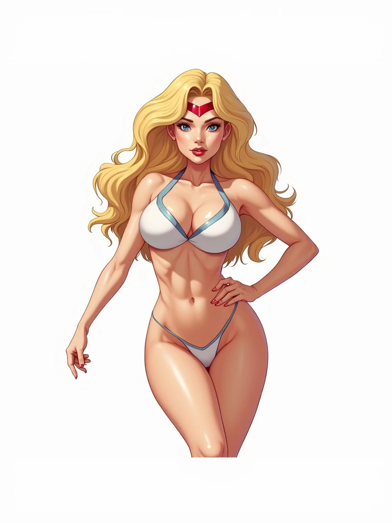 <lora:quiron_SheRa_V2_lora:0.8>,sheraquiron,long_blonde_hair BREAK [SEP],
golden_tiara BREAK [SEP],
white_mini_dress BREAK [SEP],
revealed_cleavage,exposed_medium_breasts,navel,colarbone,covered_nipples:1.2) BREAK [SEP],
(ambient_lighting:1.1),(ultra_realistic,32k,RAW_photo:1.1),(high_detailed_skin:1.1),8k_uhd,dslr BREAK [SEP],
high_quality,film_grain BREAK [SEP],
full_shot,looking_at_viewer_seductively,flirty_smile,naughty_face,simple_background,(insanely_detailed,best_quality,masterpiece,photorealistic:1.3),