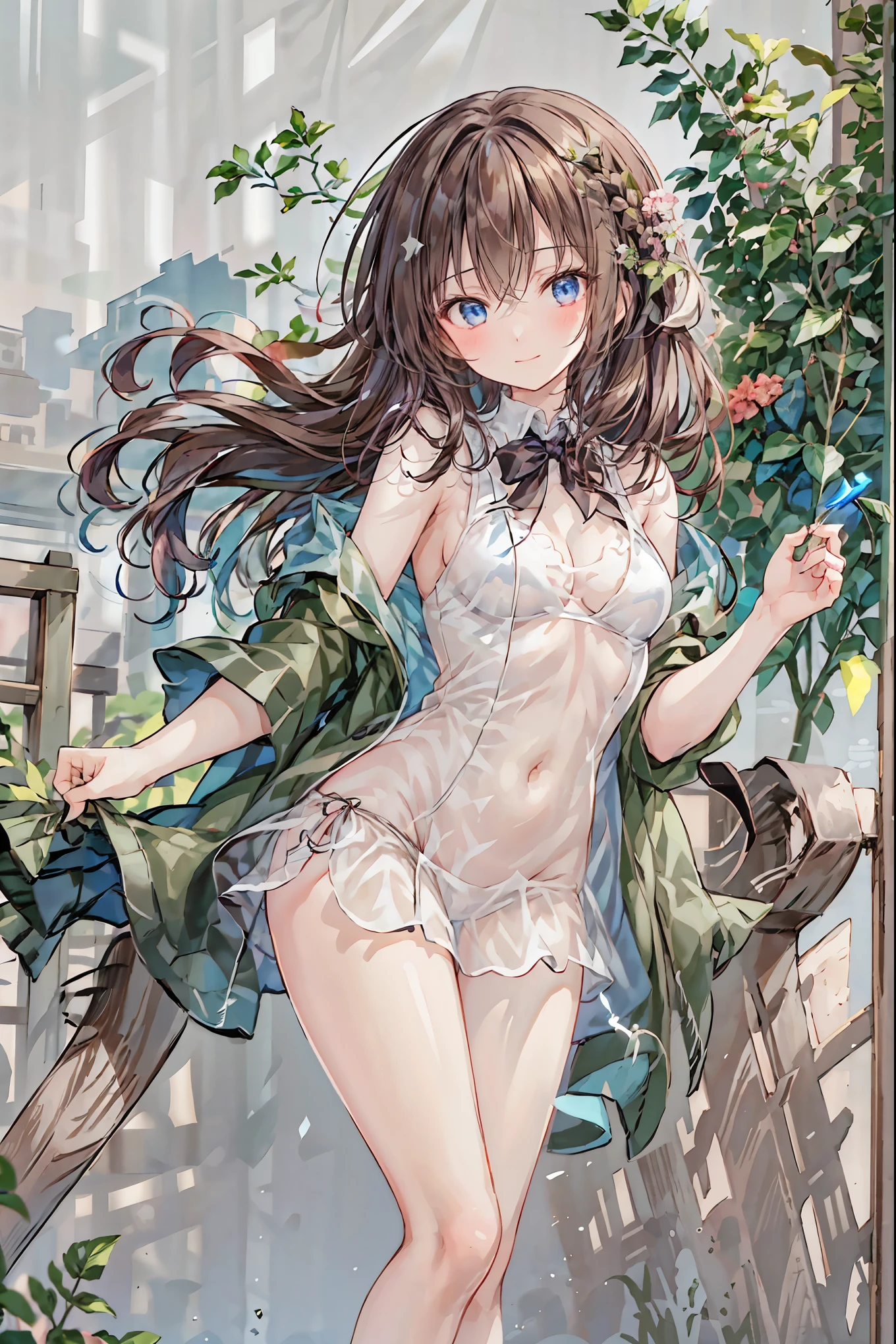 (masterpiece, best quality)
HeroineAmnesiaAnime, 1girl, solo, long hair, looking at viewer, smile, bangs, brown hair, shirt, hair ornament, long sleeves, hat, dress, ribbon, closed mouth, green eyes, jacket, upper body, braid, flower, hair flower, hair bun, star (symbol), black headwear, rose, beret, pink flower, hat flower, pink rose, ((nsfw, , spread leg , sex, show , spread ))(topless, puffy :1.2), (pantyless:1.5), (detailed :1.0), , uncensored ,, , (close up abdomen:1.0), (stick out groin, legs up:0.4), (on_back:0.7), hands up, cowboy shot,,(spread_legs:1.2), (detailed :1.2), adult , uncensored , (wide spread :1.3), (widen to the limit:1.4),, vaginal opening, , , , dynamic angle, (())