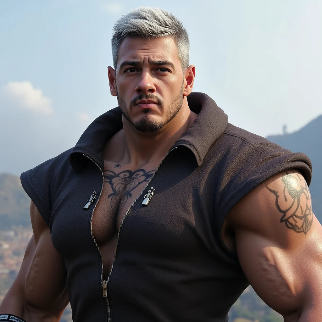 Monkey king:1.3, (masterpiece, best quality:1.37), ultra-detailed:1.37, hyper-sharp:1.37, anime style, An illustration of a Monkey-king bodybuilder, The bodybuilder is 2m tall and has a muscular build. A bodybuilder wears a tank top and a shorts, sunglasses, exposing her muscles. A bodybuilder is standing in a night street under red full-moon, seductive grin smile, open mouth, vampire teeth, monkey face, monkey magic fashion, looking the viewer, view viewer,