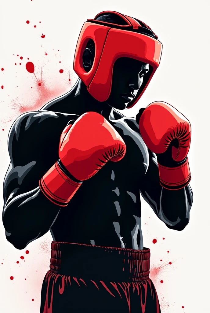 Cru, Logotipo de camiseta, illustration by Evander Holyfield, boxeador de bermuda vermelha e luvas de boxe vermelha em ringue de boxe, em postura de luta, com pinceladas, arte oficial, (hatching \(textura\)), (cor silenciada, parcialmente colorido: 0.8), detailed hatching, (drawing_trace), cor plana, 1990s \(estilo\), recolorido, foto vintage, professional boxer, close off, fundo transparente, arte por Yoji Shinkawa