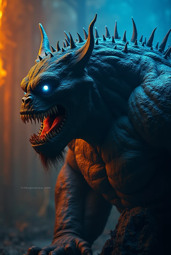 Create a portrait of pet animals as monster with aggressive look, detailed cg, realistic portrait.