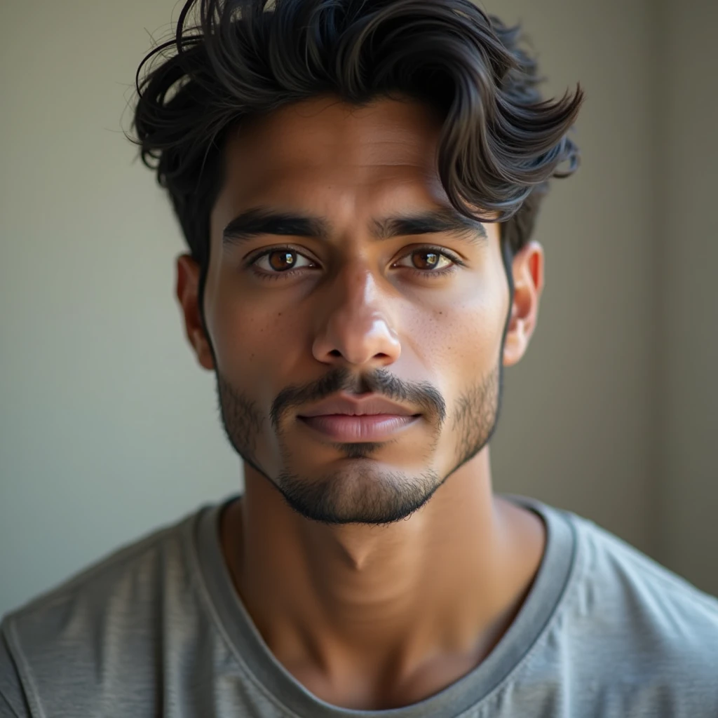 Arafed man with a beard and a mustache looks at the camera - SeaArt AI