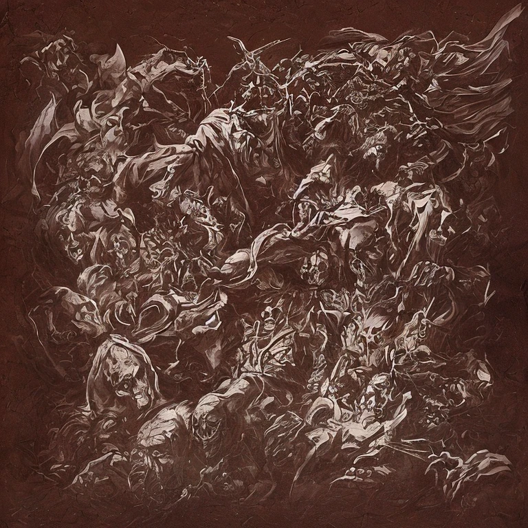 A weirdo riding a donkey and a group of struggling ghosts