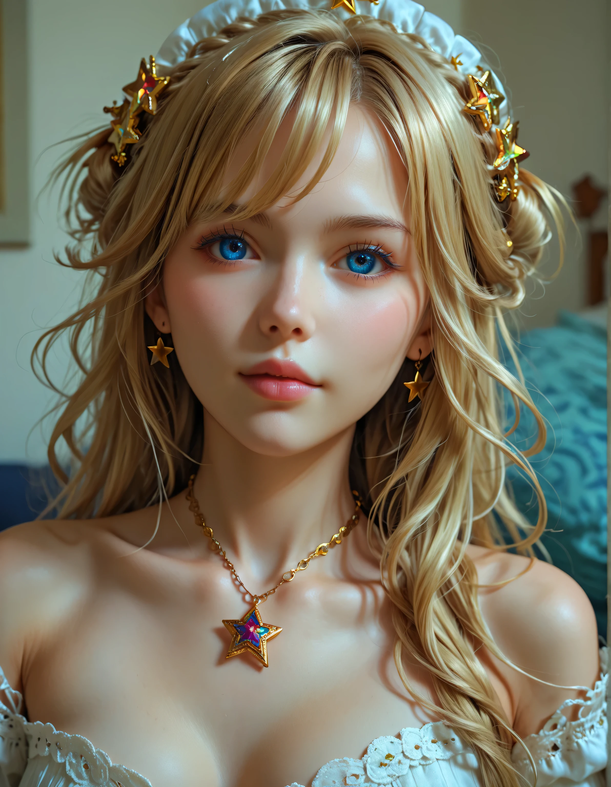 anime girl with blue eyes and a star necklace,  choker artgerm. anime illustration, artgerm. high detail, detailed digital anime art, extremely detailed artgerm, artgerm style, stunning anime face portrait, ! dream artgerm, artgerm on artstation pixiv, advanced digital anime art, artgerm detailed, digital anime art