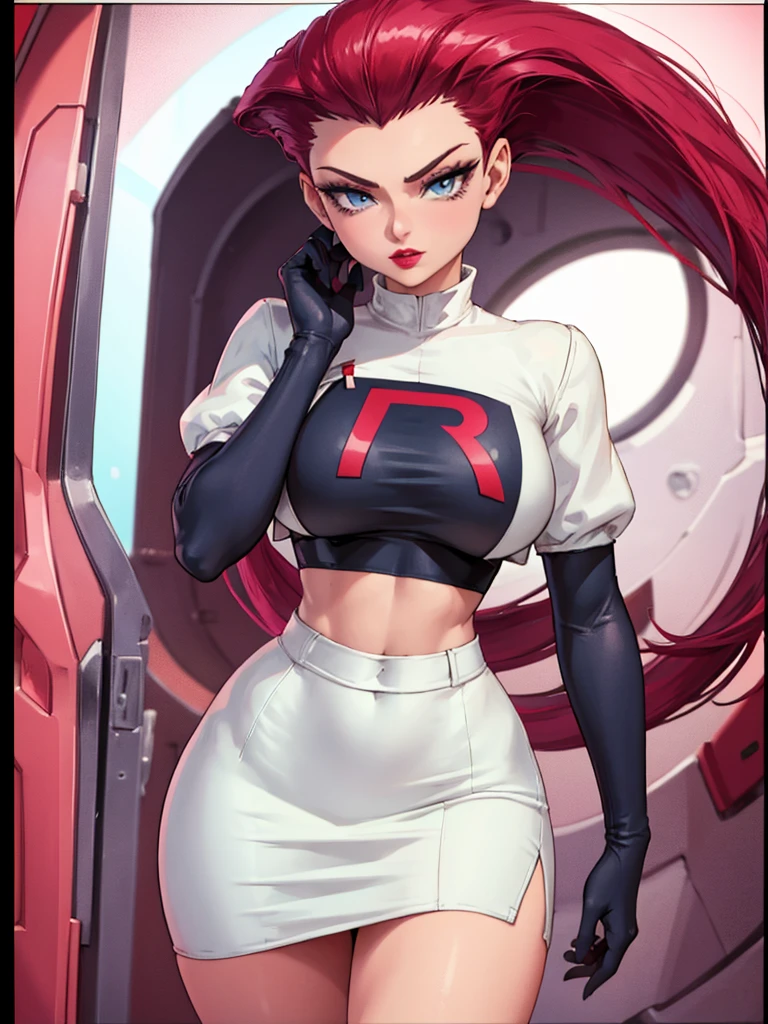 best quality,<lora:add_detail:0.25>, (1girl, solo, adult female, mature female), <lora:concept_goodHands:1>, <lora:detailed_eyes:1>,
<lora:concept_changeACharacter_TeamRocket_(TMRckt--team rocket--team rocket uniform--clothes writing):1>, TMRckt, team rocket, team rocket uniform, clothes writing,