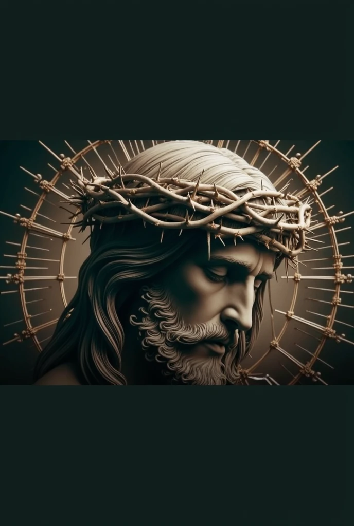 Image of Jesus Christ Jewish crown of thorns crucified