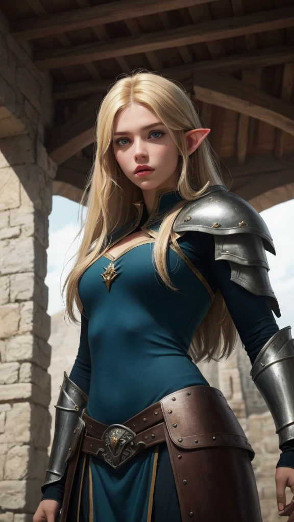 8K、dark elf,Super beautiful(like the real thing),Model Chute Style、(Highly detailed CG Unity 8K wallpaper)、Full shot body photos of the most beautiful artwork in the world、front 4 poses、elf's、Blonde Mohawk、Green Valley、緑と黒のsexyな外装。black skirt、pearl skin、diamond、Medieval architecture、Ed Brink、Atei Gairan、Studio Ghibli、Jeremy Mann、greg manches、Antonio Moro、Trending at Art Station、CG Trends、 crowded、、down to the last detail、sharp focus、Mid-Journey and dramatic and photorealistic pictorial art by Greg Rutkowski、sexyな衣装、big and full breasts、green eyes、see the beholder、beautiful expression、emphasize cleavage、rich colors, Backlight, cinematic lighting, film grain, born, 50mm lens, Nikon D850,ultra high resolution,Super realistic,Makeup,sexy,Mr.々pose,perspective from above,