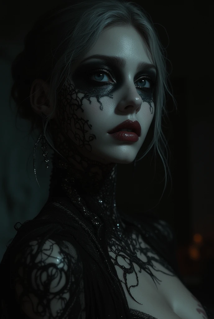 obra-prima inspirada em hellraiser, h. P. Lovecraft e Evil Dead 2013, realista de corpo inteiro ((corpo duro perfurado)) fotografia de duas jovens magras malvadas, skinny skinny young two evil females with pierced hard body ((dois magros, jovens magros, Evil young females, corpo inteiro perfurado)), decomposition, Dark black liquid of the decomposing body, 12k resolution, Body full of two cute young skinny scary scary evil female psycho monster young bat with bright translucent pale ghostly dark evil skin hugging close without clothes Decadent black-blue liquid body with piercing, very intricate face paint scary bodypaint full pierced with dark liquid out, Detailed bright and bright dark liquid coming out of the eyes, emo magro maluco maluco, Cabelo azul claro escuro e verde claro, e o mal assustador perverso sorriso azul, cena sombria escura em casa assombrada muito assustadora, ultra-detalhado, ((arte sombria)), Pântano of horror, whole body view, head to toe, UHD