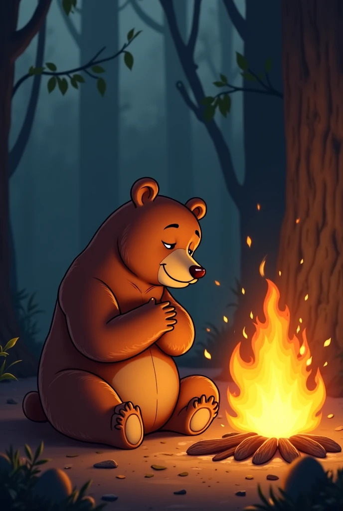 (by ozoneserpent:1.1, by Kenket:1.4, by the-minuscule-task:1.2, by zummeng:1.0):1.3, (anthro black bear, woman, breasts, antrum, extremely detailed, extremely detailed legs, extremely detailed arms, extremely detailed face, perfectly detailed eyes, perfectly detailed anatomy):1.2, solo, perspective, adult, mature body, large body, curved thighs, gorgeous hips, curvature, (cute tail), (bear ears, bear fur, anthro face, bear nose), smiling, thick fur, pure black fur, au natural, half-closed eyes, sly expression, looking slyly at you, thigh focus, below perspective, front shot, reclining, showing off to you, spread legs, tongue out, winking, in the woods, being sly, beautiful brown eyes, outdoor setting, dark, Halloween, night time, smoke, moon rays filtered through trees, candles around body, candles in circle, painterly, vibrant colors, traditional style, depth of field, bear claws, five fingers,