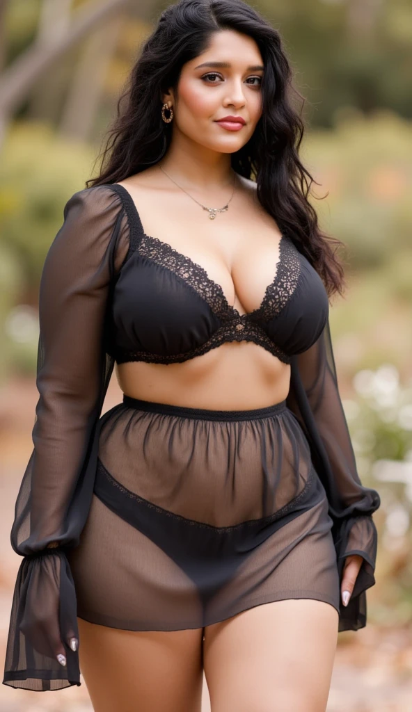 Plus size ananya Pandey thick curvy, loose cleavage, in net gown