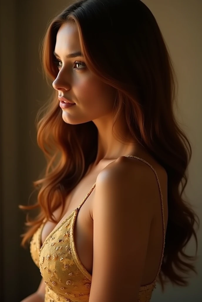 Shiny skin, luxurious look, pale red lips, cinematic style, messy hair, light tracking effect, hair covering the forehead, very natural hair, detailed depiction of the girl's face, realistic light and shadow effect, large eyes, extremely realistic face, masterpiece, blue sky in the background, blushing chestnut ponytail, perfect makeup, wearing a white short-sleeved shirt gazing at the audience, 8K ultra-HD resolution, messy hair, realistic painting, realistic depiction, double eyelids, clothing with real fabric texture, dark deep eyes, elegant facial features, blue sky in the background, cinematic style, extremely realistic skin, work of art, chestnut ponytail gazing at the audience, masterpiece