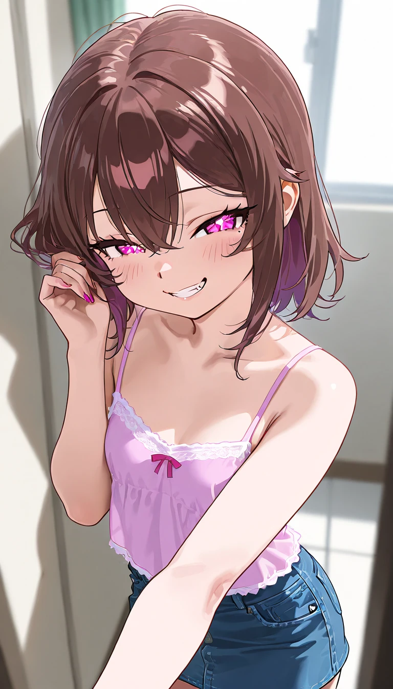 (masterpiece), highest quality, Expressive eyes, Perfect Face, Open your mouth, cum on tongue, Cum in mouth, tongue, tongue out, short hair, blush, smile, Ahegao, Medium chest, short hair, , blush, Sweat