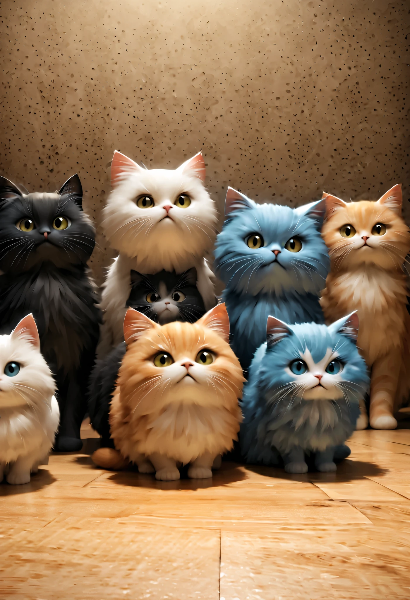 (Masterpiece), (top quality), (very detailed), 16k, wallpaper, Three-haired cat, (High Definition, masterpiece, Accurate, top quality, High Definition model, high detail, (((The textures are soft))), ((matte and toy-like with a handmade premium look)), (((Tim Burton style))), Old Japanese Townscapes, Alley mouth,